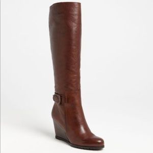 Franco Sarto brown tall wedge boots